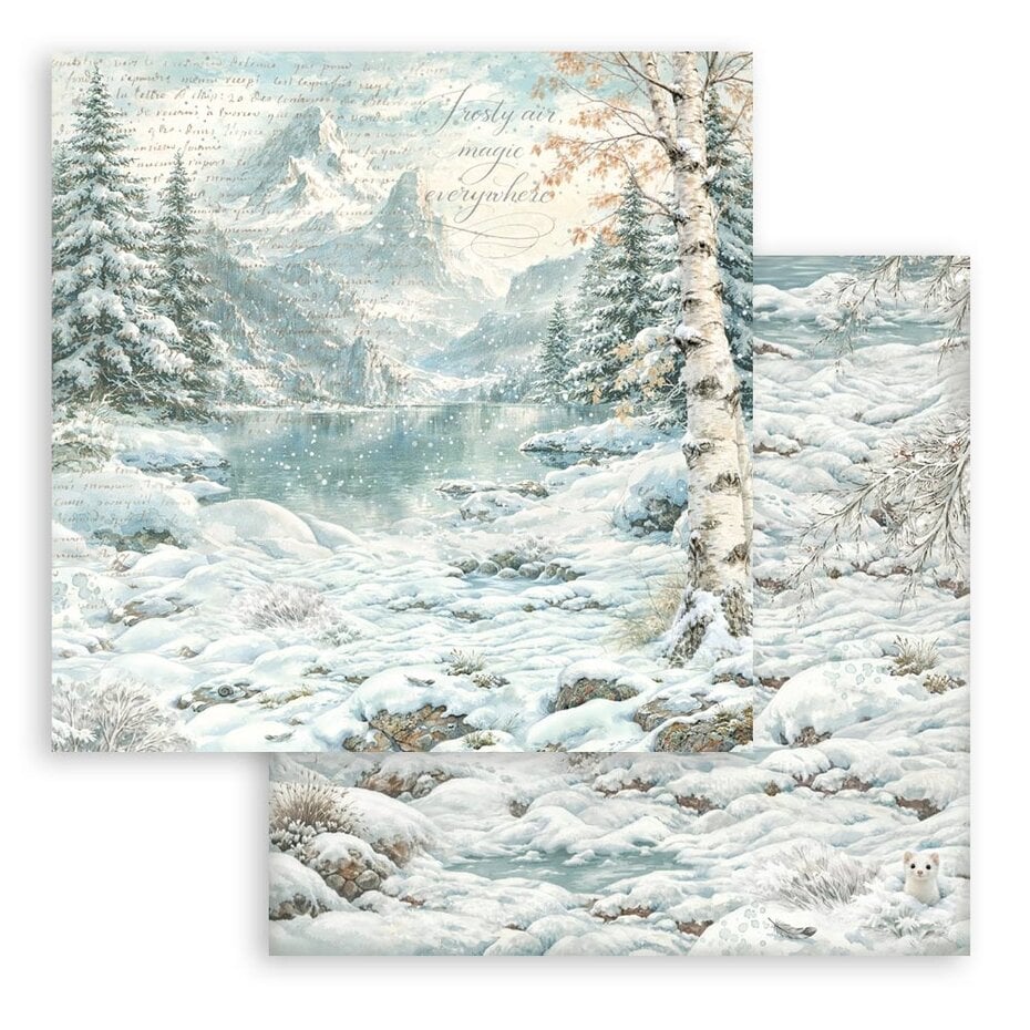 NYHET ! Stamperia - White Christmas - 8x8 Inch Paper Pack Maxi Background Selection by Cristina Radovan (SBBS147)