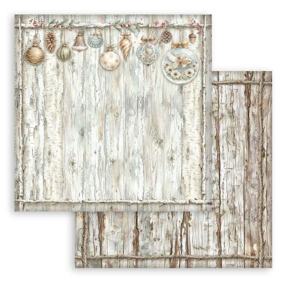 NYHET ! Stamperia - White Christmas - 8x8 Inch Paper Pack Maxi Background Selection by Cristina Radovan (SBBS147)