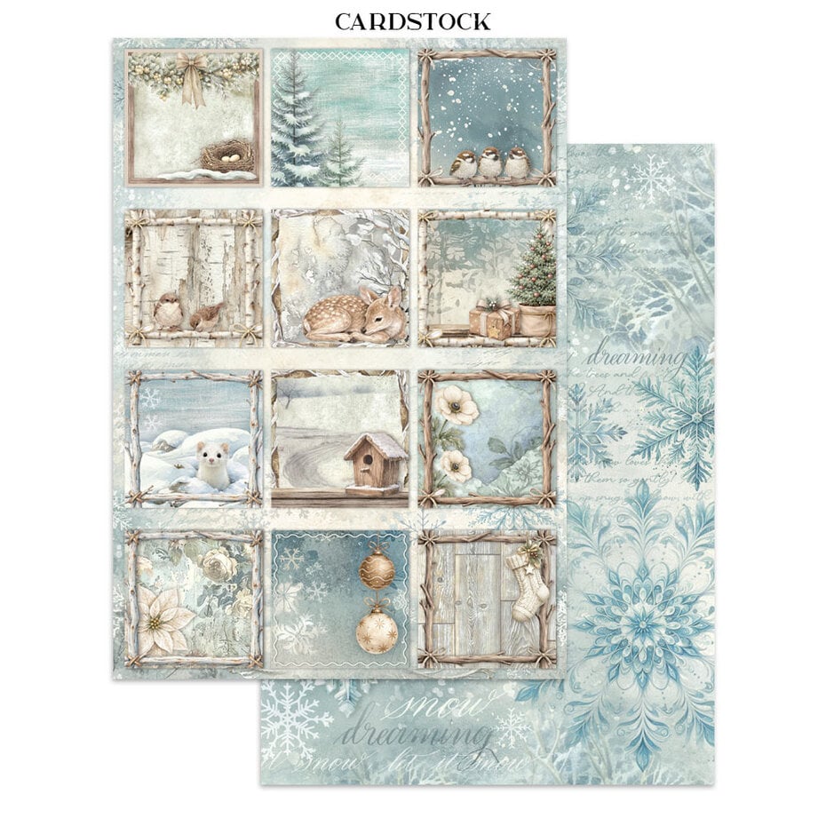 White Christmas Junk Journal Stickers, Backgrounds, Cut-Outs by Cristina Radovan (SBJK28)
