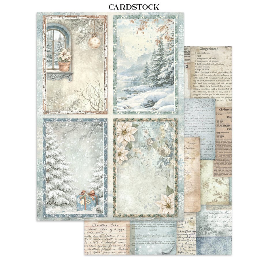 White Christmas Junk Journal Stickers, Backgrounds, Cut-Outs by Cristina Radovan (SBJK28)