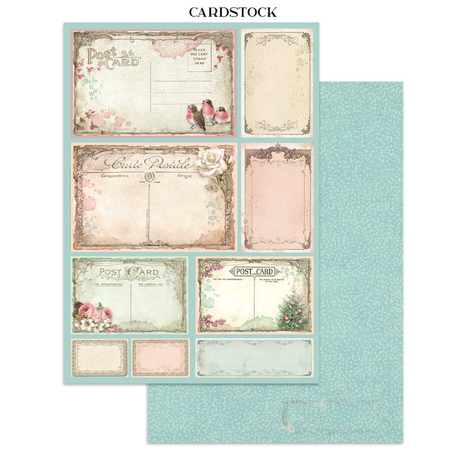 NHYHET! Stamperia - Winter Magic Junk Journal Stickers, Backgrounds, Cut-Outs (SBJK25)