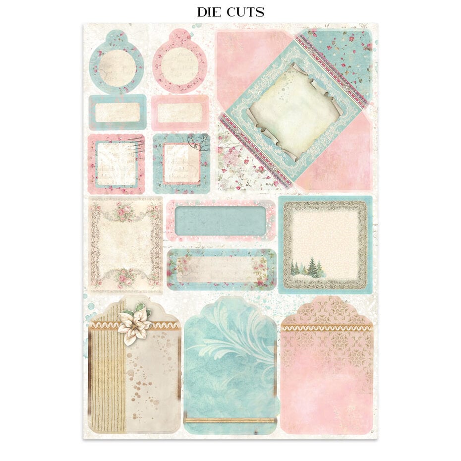 NHYHET! Stamperia - Winter Magic Junk Journal Stickers, Backgrounds, Cut-Outs (SBJK25)