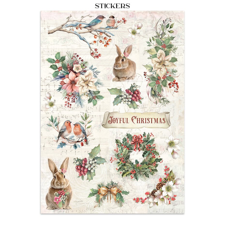 NHYHET! Stamperia - Winter Magic Junk Journal Stickers, Backgrounds, Cut-Outs (SBJK25)