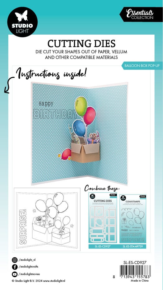 Studio Light Balloon Box Pop-Up Essentials Cutting Die (SL-ES-CD927)
