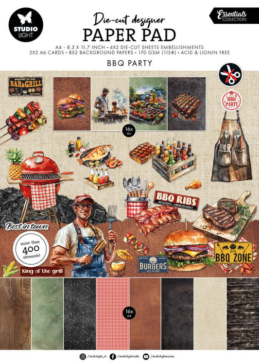 StudioLight - BBQ Party A4 Essentials Die-Cut Paper Pad (SL-ES-DCPP437)
