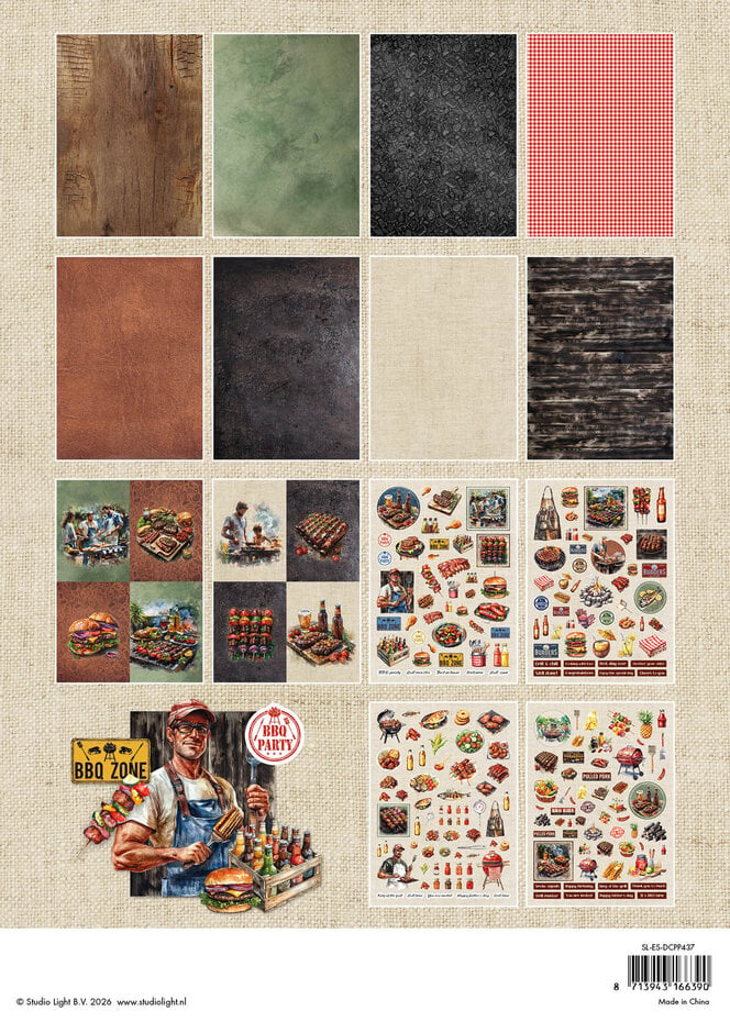 StudioLight - BBQ Party A4 Essentials Die-Cut Paper Pad (SL-ES-DCPP437)