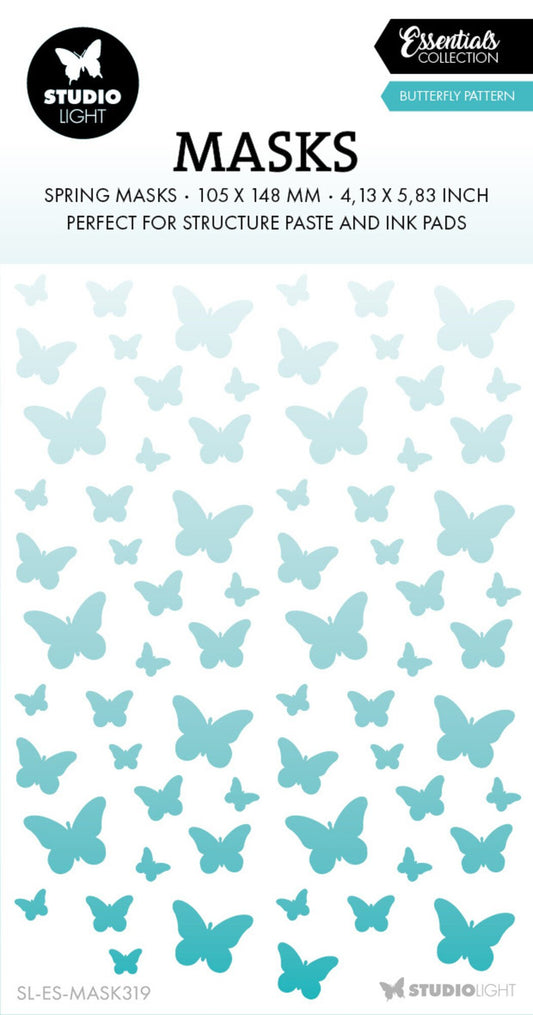 Studio Light Butterfly Pattern Essentials Spring Mask (SL-ES-MASK319) - sommerfugl stensil