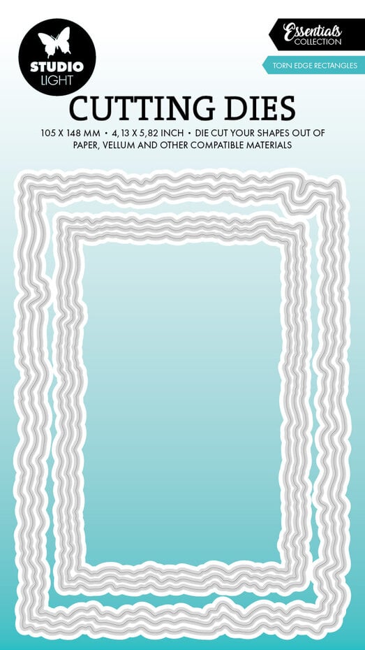 Studio Light Torn edge die rectangles essentials Cutting Dies (SL-ES-CD916)- flott røff rektangel die