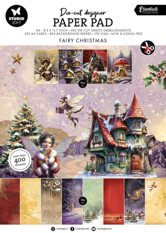 Studio Light Pine Fairy Christmas Essential Die-cut paper pad