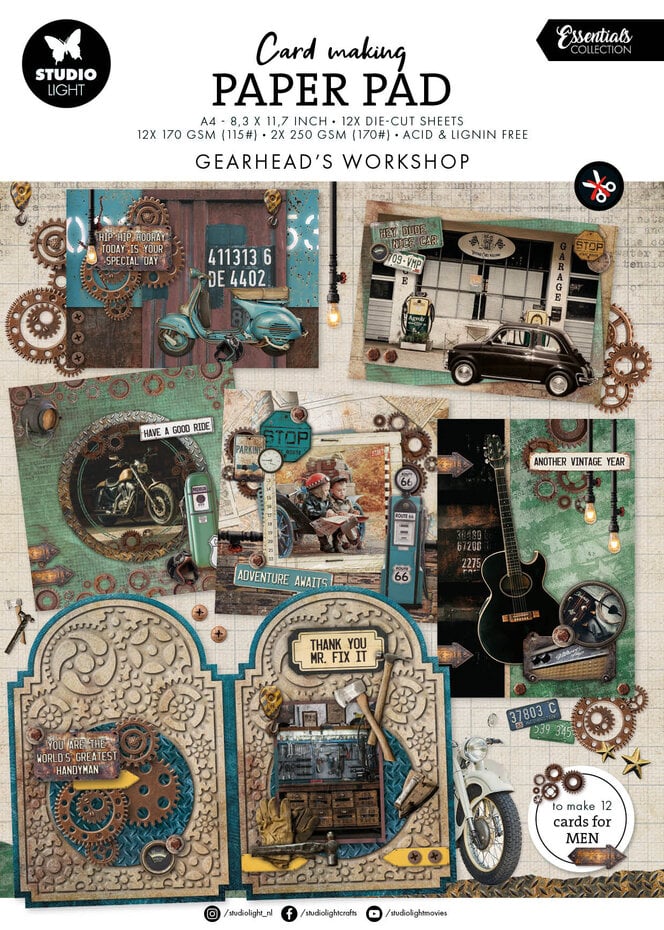 StudioLight - Gearhead Workshop A4 Essentials Card Making Paper Pad (SL-ES-CMP26)