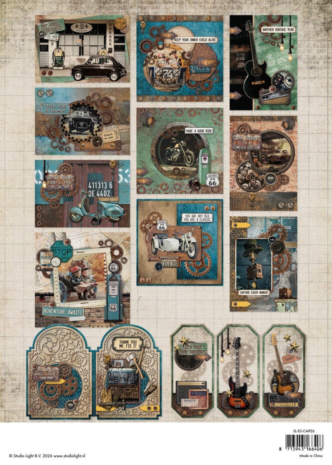 StudioLight - Gearhead Workshop A4 Essentials Card Making Paper Pad (SL-ES-CMP26)