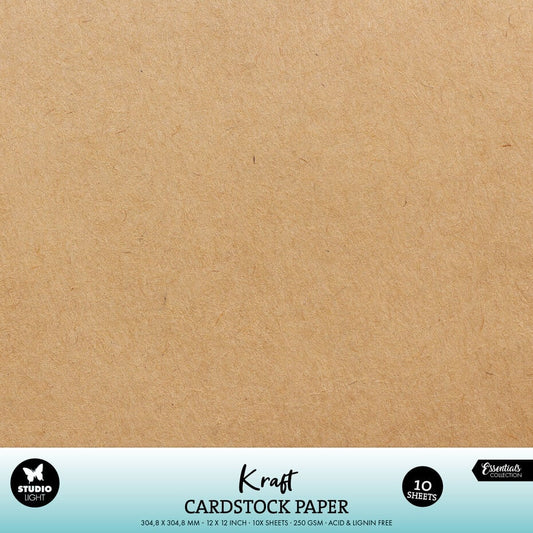 Studio Light kraft kartong 10 stk 12x12 kraft cardstock paper