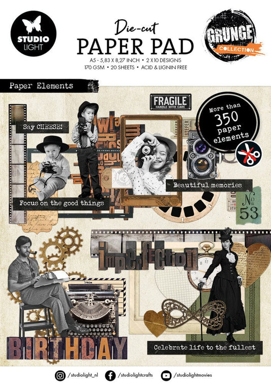 Paper Elements Grunge Die-cut Paper Pad (SL-GR-DCPP242)