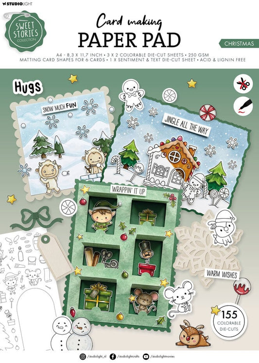 NYHET! StudioLight - Sweet Stories A4 Card Making Pad Christmas (SL-SS-CMP44)