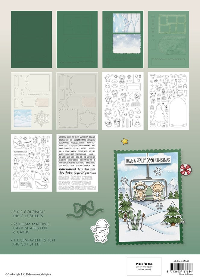 NYHET! StudioLight - Sweet Stories A4 Card Making Pad Christmas (SL-SS-CMP44)