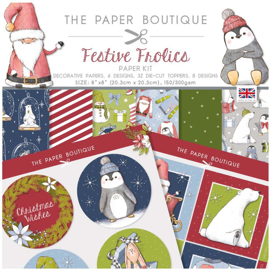 The Paper Boutique Festive Frolics 8x8 Inch Paper Kit