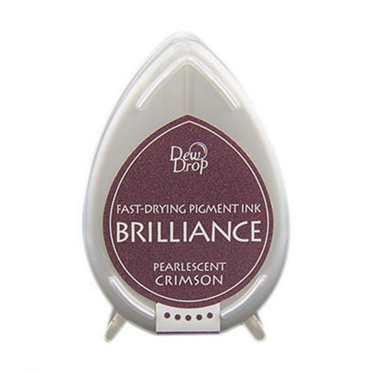 Tsukineko Brilliance Dew Drops Pearlescent Crimson- nydelig glinsende julerød stempelpute