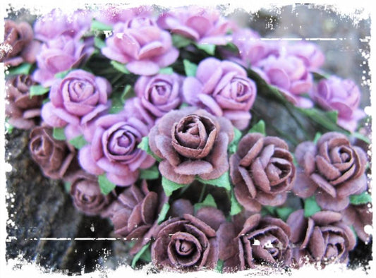 Papirdesign blomst roser  - Vintage Rosa - Ø12mm