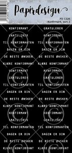 Papirdesign klistremerker - Konfirmant sort 1 - pd1327