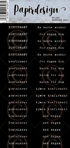 Papirdesign klistremerker - Konfirmant sort 2 - pd1326