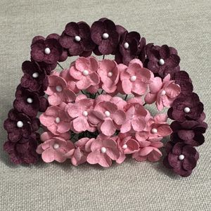 Papirdesign søte blomster - Gammelrosa