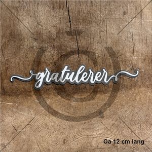 NYHET! Papirdesign tekstdie -  Gratulerer 29  -  die m/skyggedie