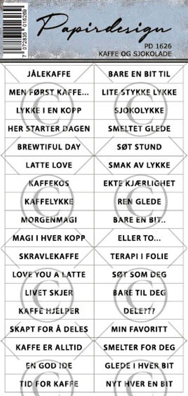 NYHET! - Papirdesign klistremerker - Kaffe og sjokolade