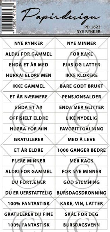 NYHET! - Papirdesign klistremerker - Nye rynker
