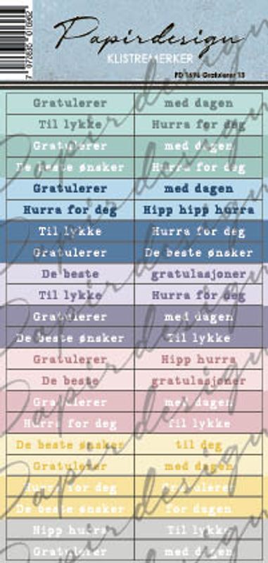 NYHET! - Papirdesign klistremerker - Gratulerer 13