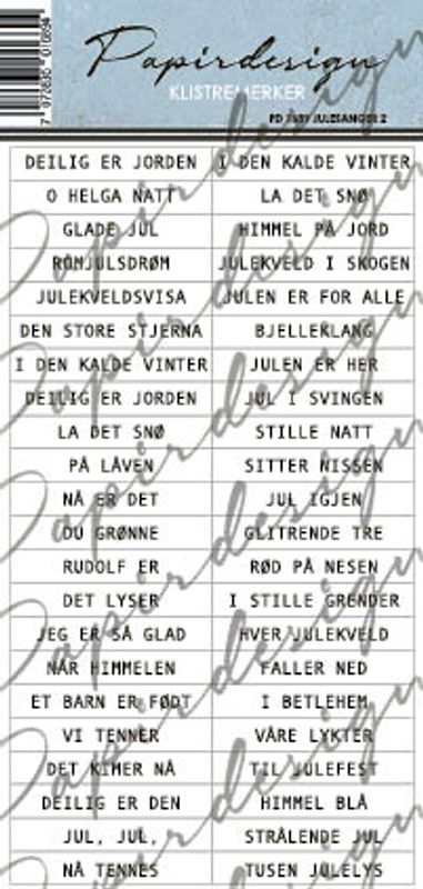 NYHET! - Papirdesign klistremerker - Julesanger 2