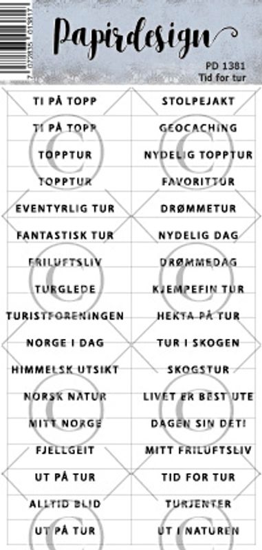 Papirdesign klistremerker - Tid for tur