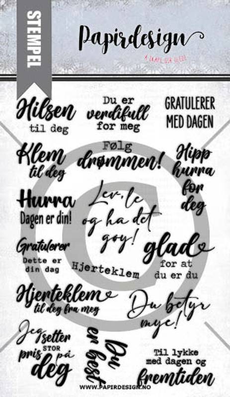 Forhåndsbestill ! kommer snart! NYHET! Papirdesign stempelplate - clearstamp - Hjerteklem PD 1279