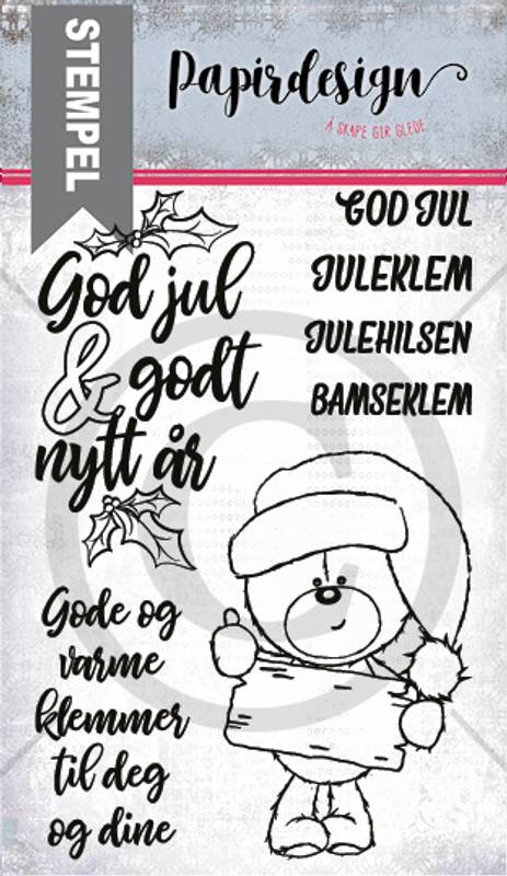 Papirdesign stempelplate - Julebamse pd 1900160