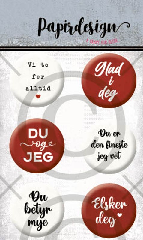 NYHET! - Papirdesign Buttons- Glad i deg