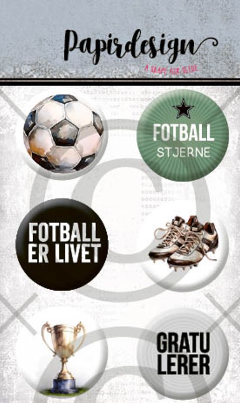 NYHET! - Papirdesign Buttons- Fotball