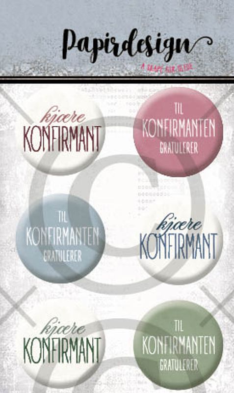 NYHET! - Papirdesign Buttons- Konfirmant 1