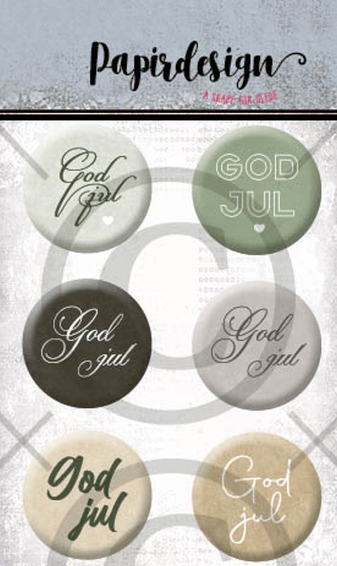 FORHÅNDSBESTILL  NÅ ! NYHET! - Papirdesign Buttons - Jul 5 PD 1637