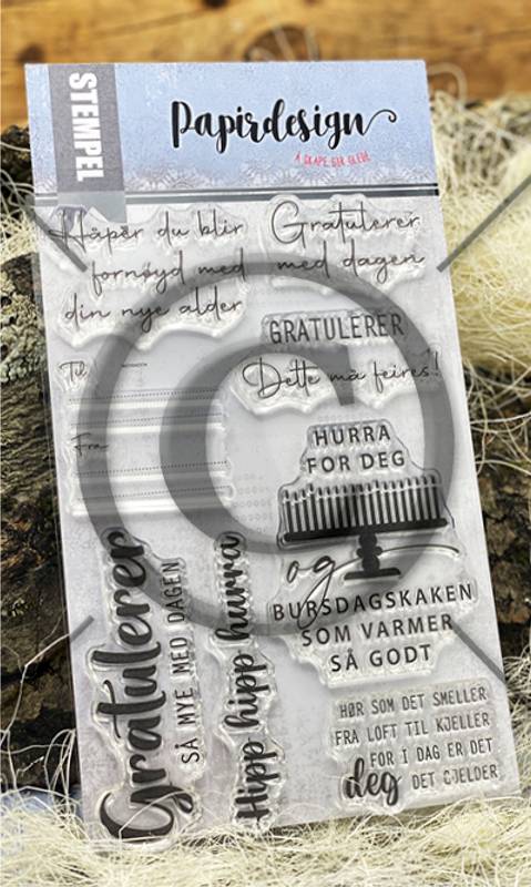 Forhåndsbestill ! kommer snart! NYHET! Papirdesign stempelplate - clearstamp - Din nye alder