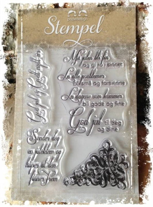 Papirdesign stempelplate  - Måtte julen bli fin - pd 14945