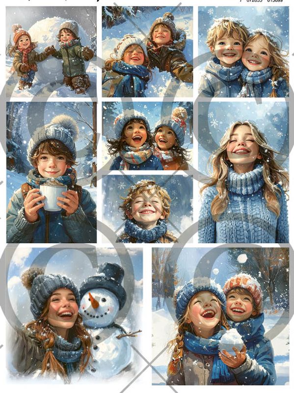 Nyhet! Papirdesign Motivark - Vinterbarn