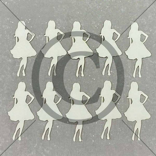 Papirdesign - Die Cuts - Dame, hvit