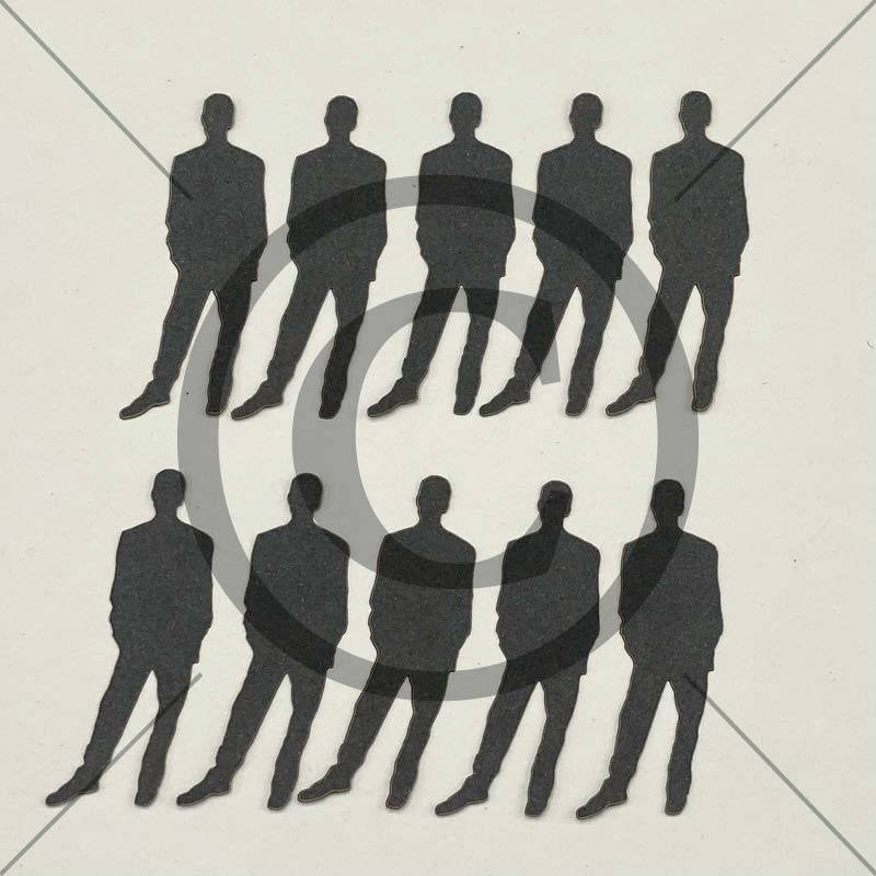 Papirdesign - Die Cuts - Mann , mørk grå