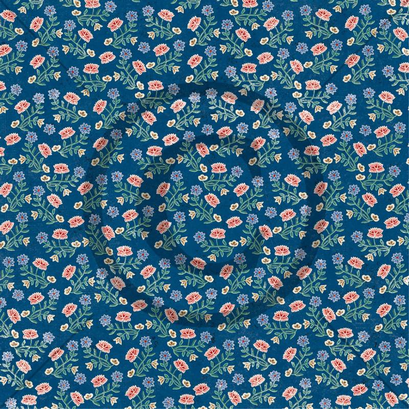 Papirdesign Mønsterark 12´x12´ - Nordlandsbunad, blå - pd1900013