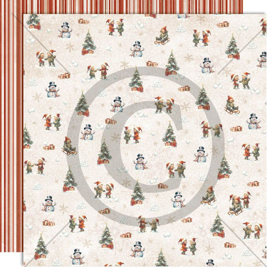 Papirdesign Mønsterark 12´x12´ - Julekveld - Barnas jul -  PD 251549