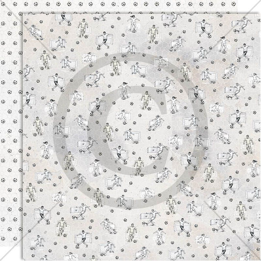 NYHET! Papirdesign Mønsterark 12´x12´ - Fremtidsdrøm - Fotballspillere -  PD1603