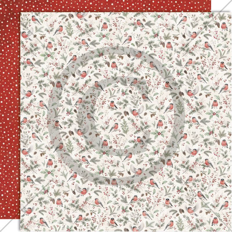 FORHÅNDSBESTILL NÅ! NYHET! Papirdesign  - mønsterark 12x12 - Juleminner - Julens fine fugl