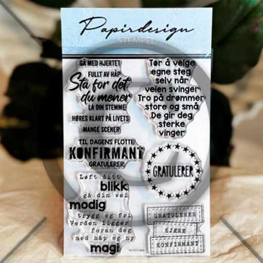 Forhåndsbestill ! kommer snart! NYHET! Papirdesign stempelplate - clearstamp -  Livets scener PD 1662