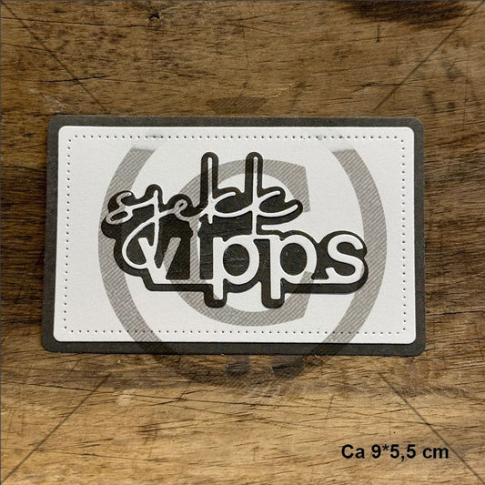 NYHET! Papirdesign tekstdie - Sjekk vipps -die med skyggedie