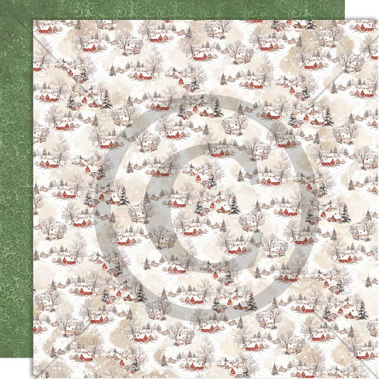 Papirdesign Mønsterark 12´x12´ - Julekveld - Juleby -  PD 251551
