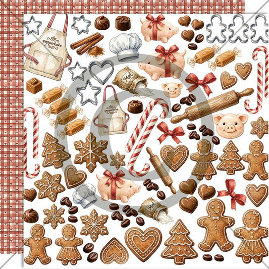 FORHÅNDSBESTILL NÅ! NYHET! Papirdesign  - mønsterark 12x12 - Juleminner - Godisklipp